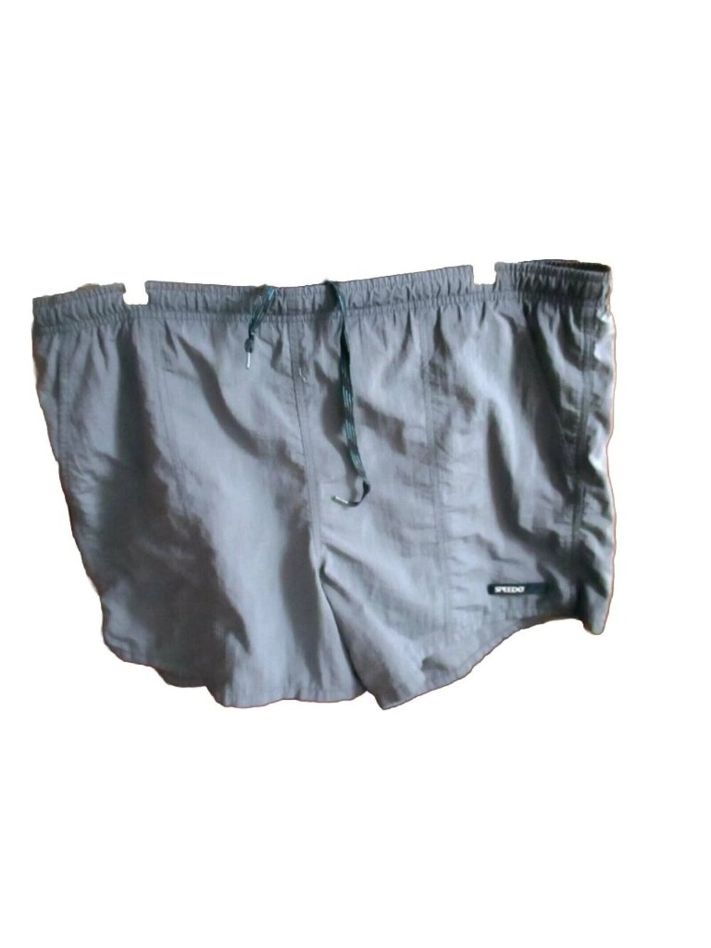 Vintage Speedo Large Swim Trunks Large Swimsuit Logo Board Shorts Pockets GRAY